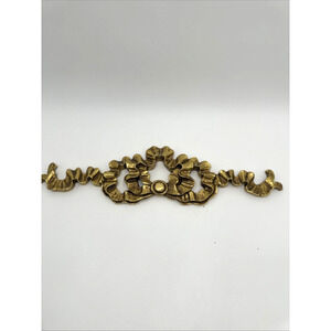 Vinatge Gold Resin French Ribbon/ Bow Wall Hanging-Rococo Accent Decor 12.5"